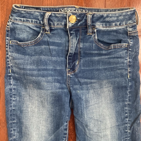 American Eagle Outfitters Dark Blue Women's Hi Rise Super Stretch Jeggings - Picture 5 of 9